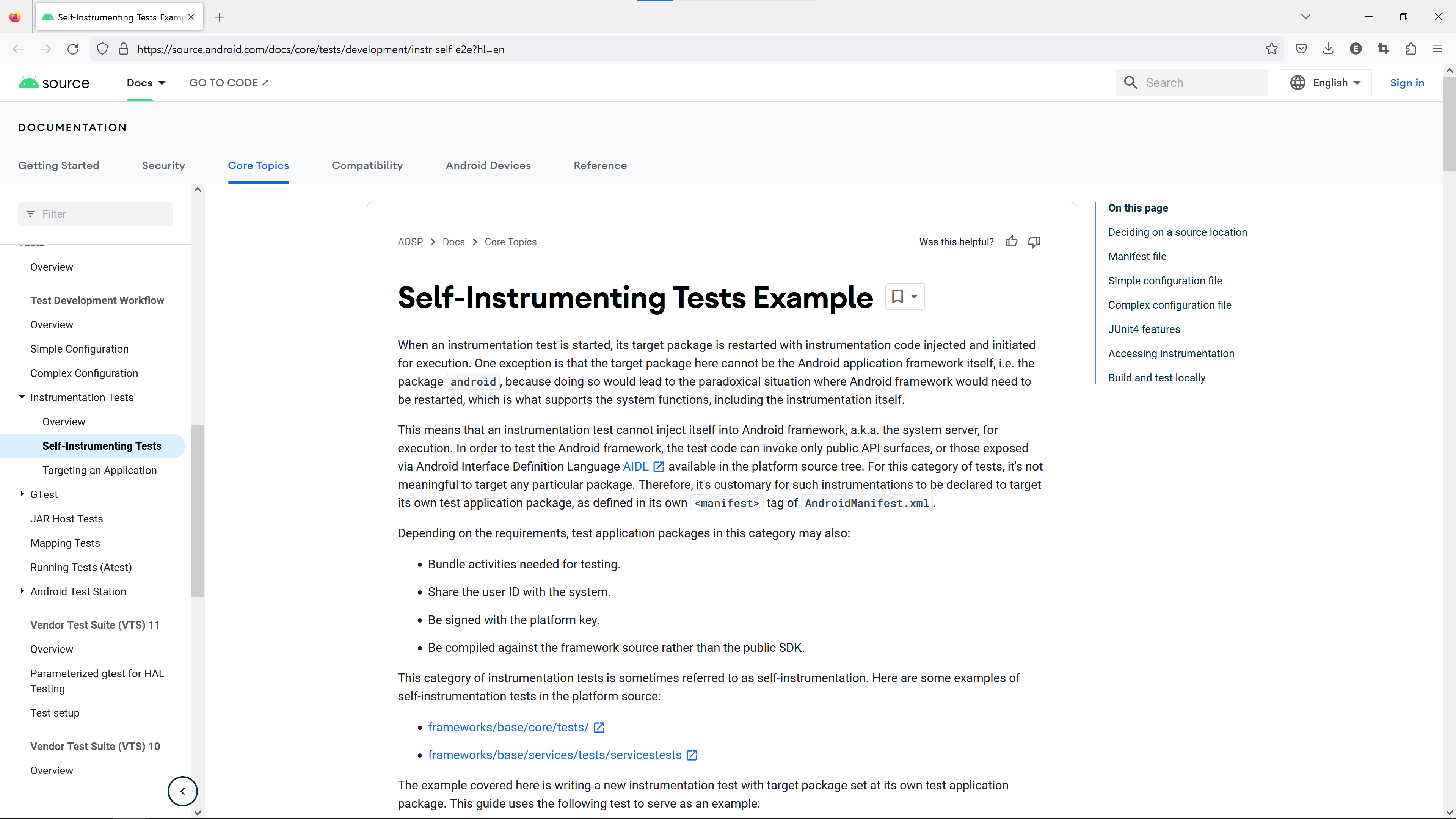 Self-Instrumenting Tests Example